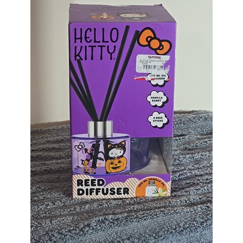 HELLO KITTY Purple Happy Halloween Reed Diffuser ~ 100 ml Vanilla Oil ~ SEALED